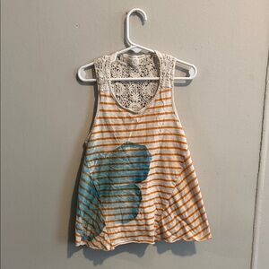 Mudd Kids Tank Top with Orange Stripes and Blue Design